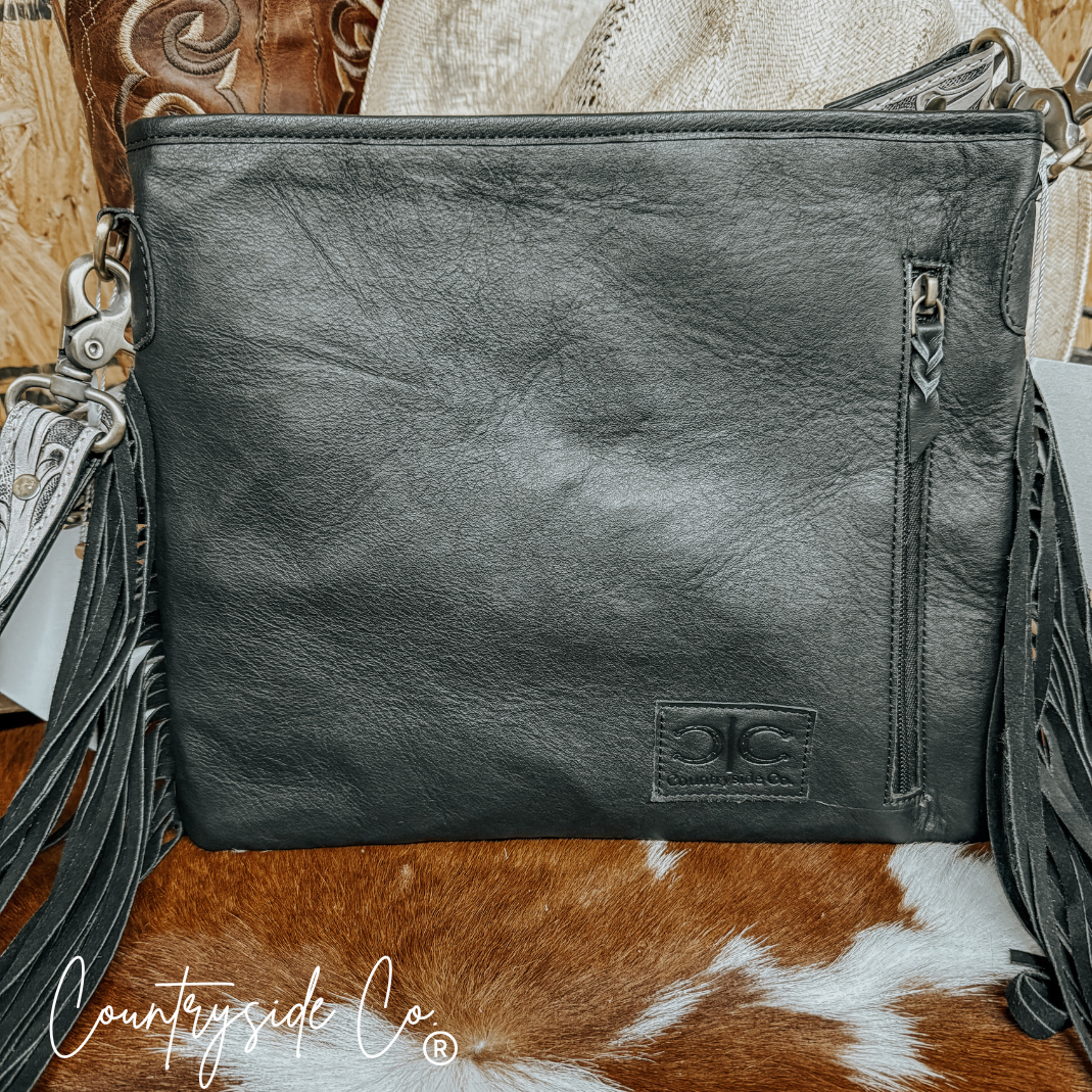 Rodeo Square Cowhide Checkered Purse